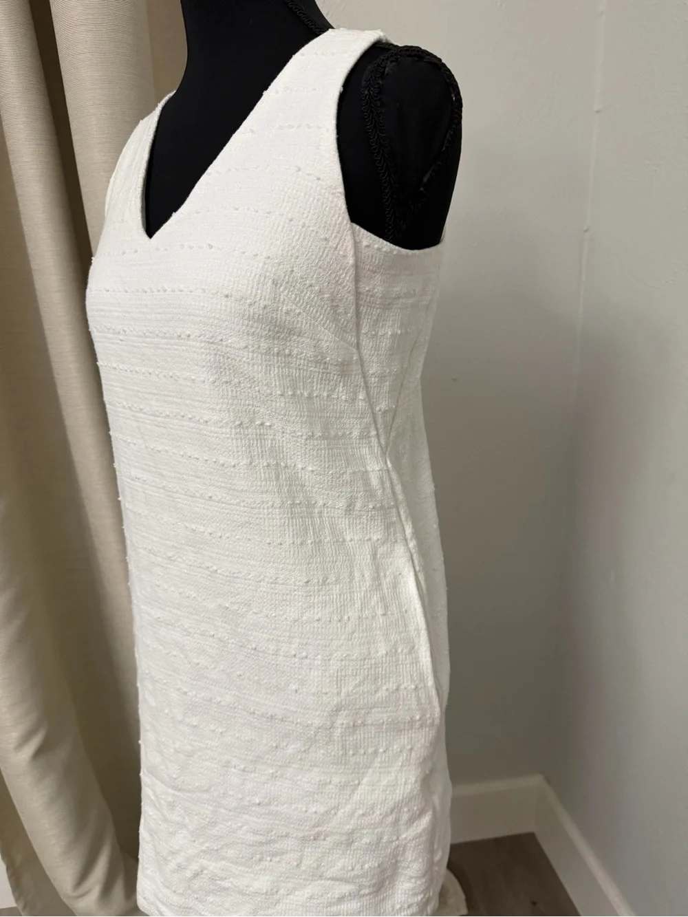 LOFT White V-Neck Sleeveless Mini Dress
